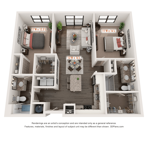 2 bed 2 bath A at The Augustan, Augusta